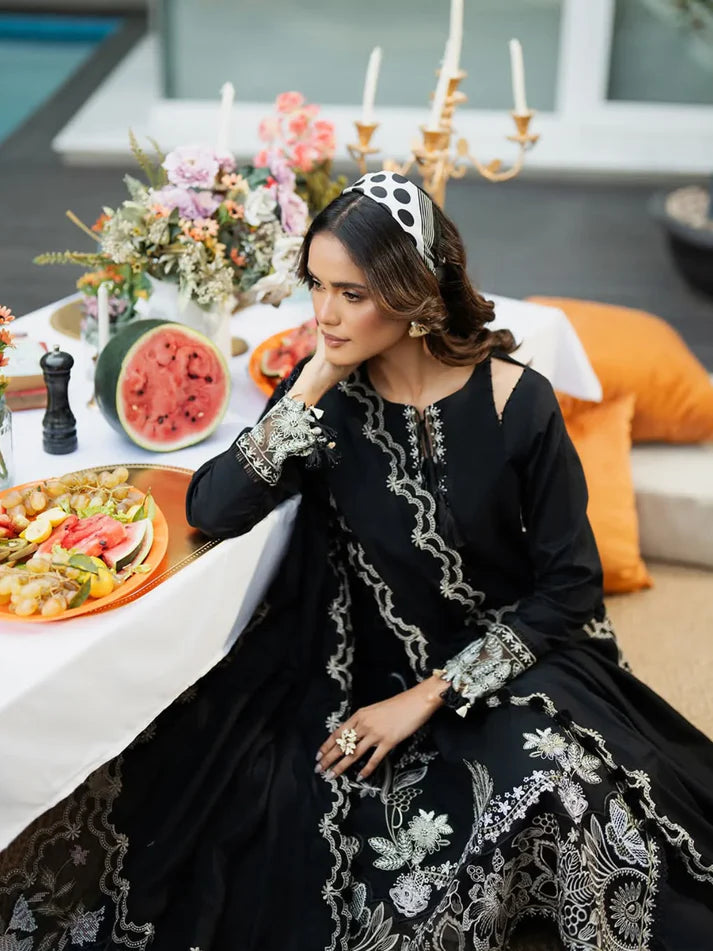 Elegant 3-Piece | Deep Black | Premium Embroidered Outfit