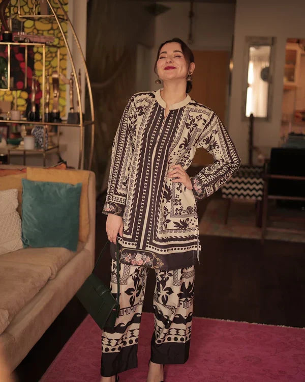 Wrinkle Free & Flowy Unstitched 2 piece printed Co-Ord Outfit