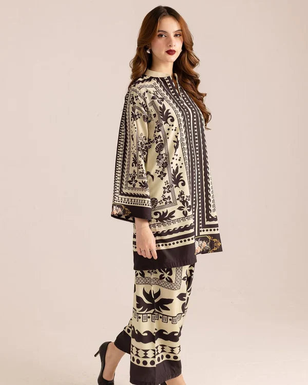 Wrinkle Free & Flowy Unstitched 2 piece printed Co-Ord Outfit