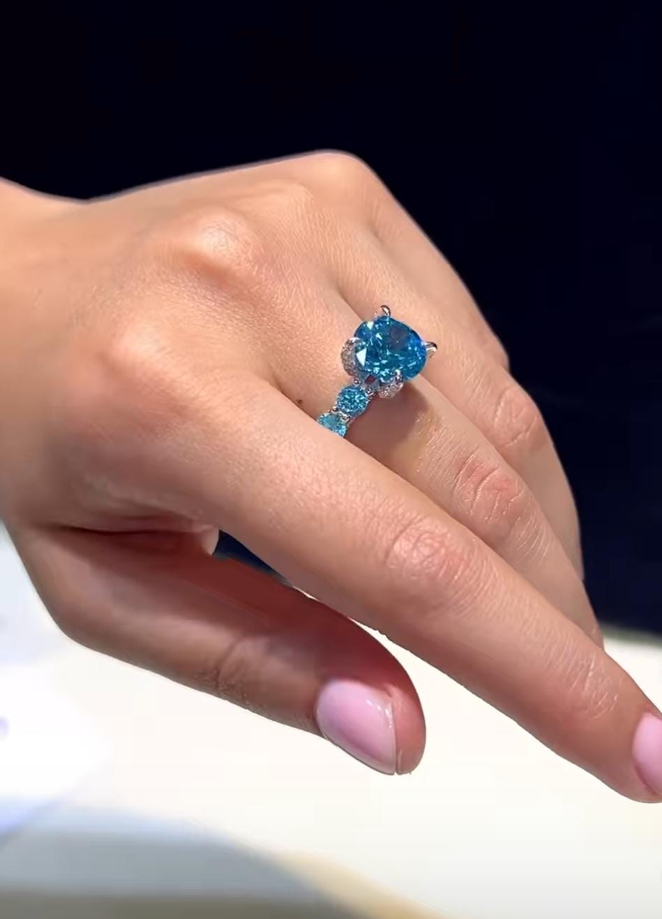 Elegant Blue Stone Ring | Adjustable Fit for Every Style